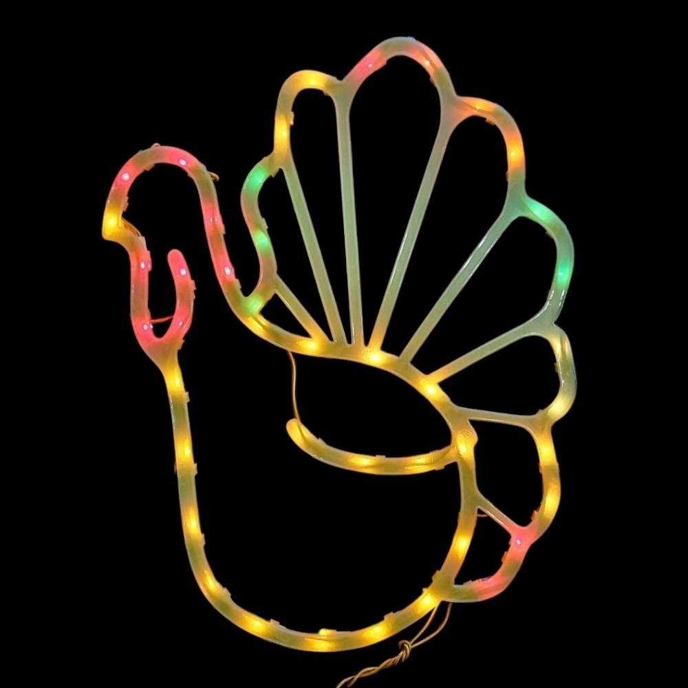 Thanksgiving Lighted Turkey Silhouette Window